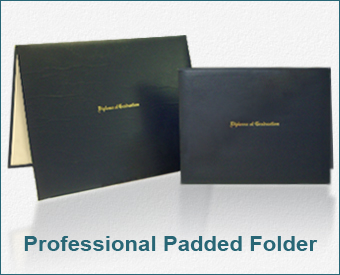 Top Seller - Padded Folder Embossed Gold "Diploma Of Graduation" Folder